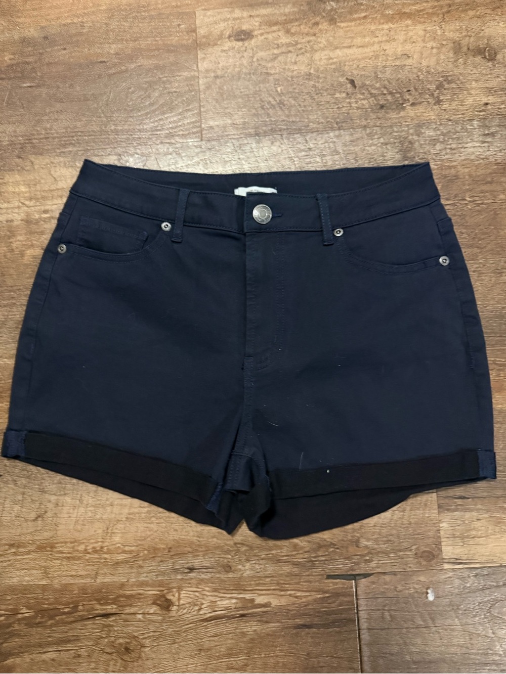 Maurices Dark Navy Rolled-Hem Jean Shorts